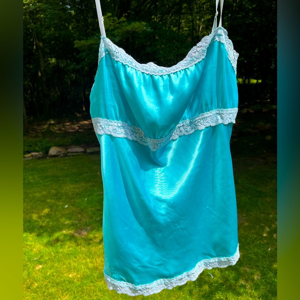 Teal Satin Top